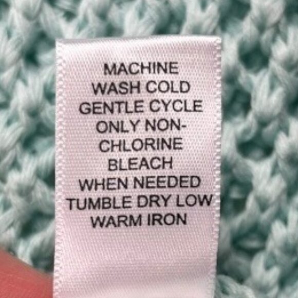 Banana Republic Crochet Sweater 3/4 Sleeves Mint Green Size Large Might Fit Med. - Picture 11 of 13